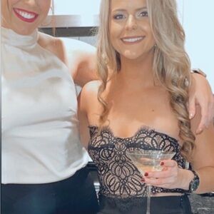 Nasty Gal Black Lace Bustier Top